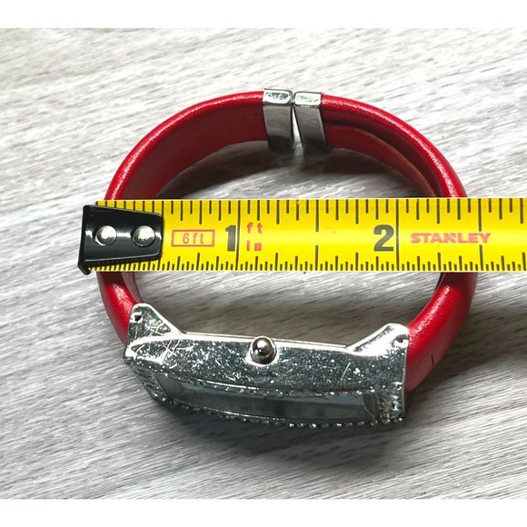 JB Womens Cuff Watch Bracelet Christmas Snowman with Birds Rhinestones - Picture 8 of 11